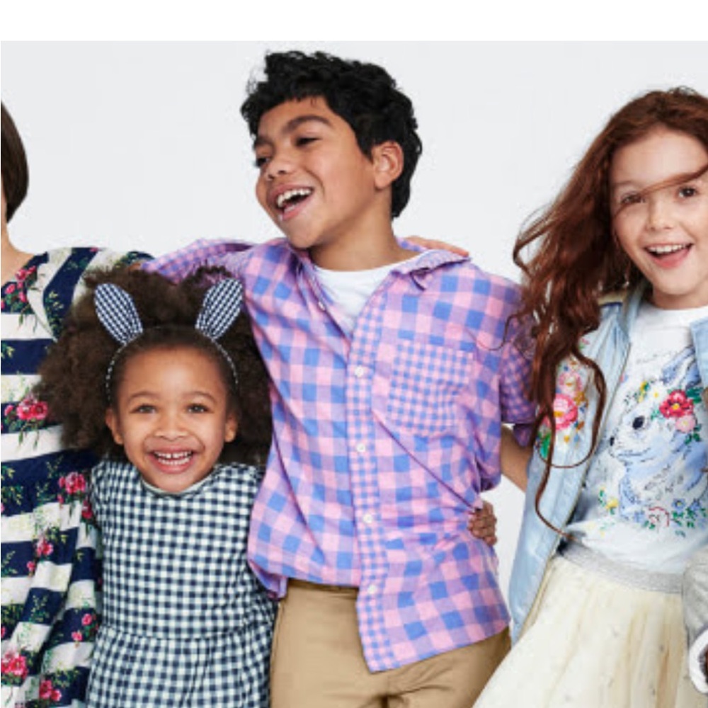 GAP Sarah Jessica Parker Boys Gingham Button-Down Pink - Blue Size L
